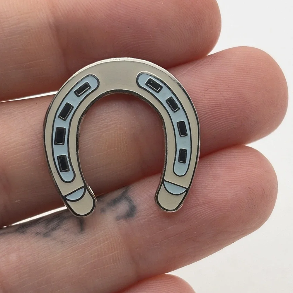 Cartoon Horseshoe Horse Equestrian Lapel Hat Pin